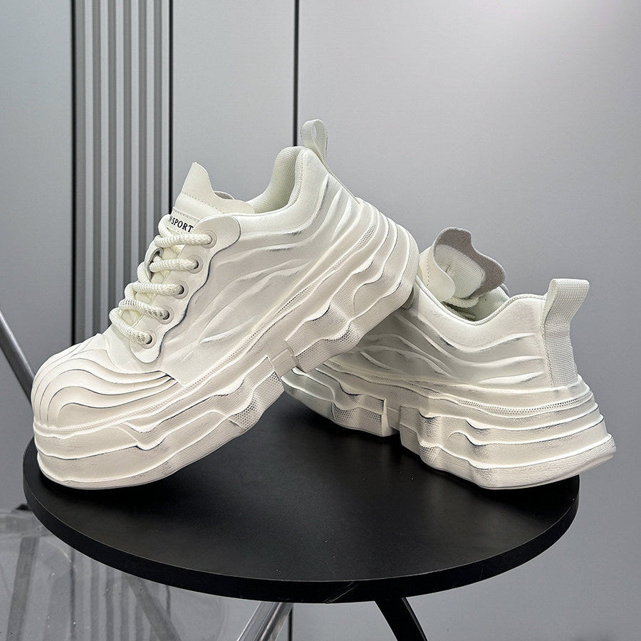 Thick-Sole Height-Increasing Shell-Toe Dad Sneakers WN24771