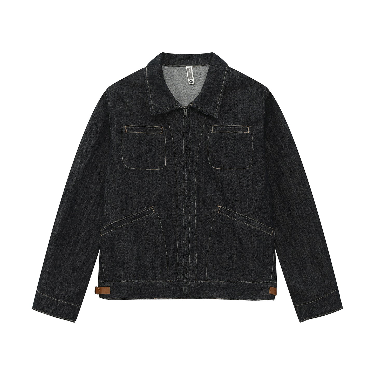 Contrast Stitch Denim Jacket & Wide Leg Denim Jeans Setup WN24924