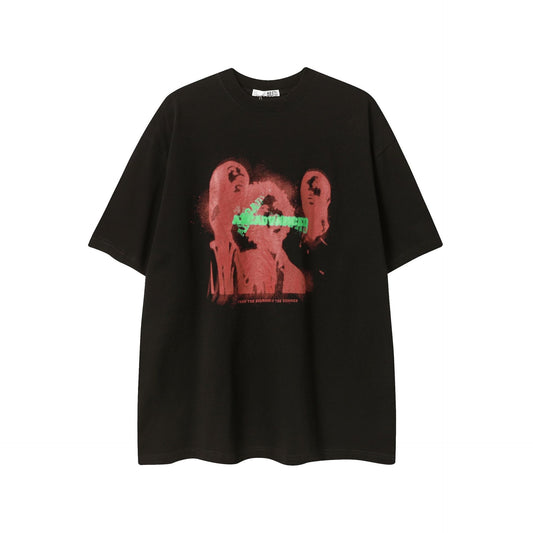 Dark Graphic Print Short Sleeve T-Shirt WN16131