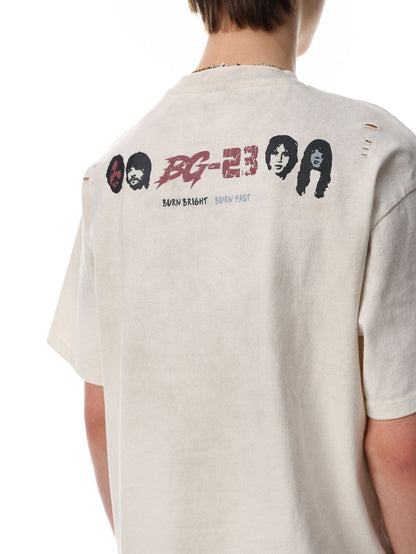 Graphic Print Dirty Dye Damage Short Sleeve T-Shirt WN25586