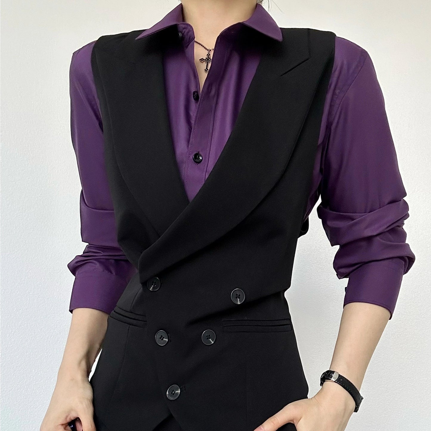 Button Up Tailored Vest WN19628