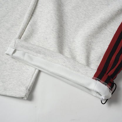 Stripe Embroidery Wide Leg Sweatpants WN28065