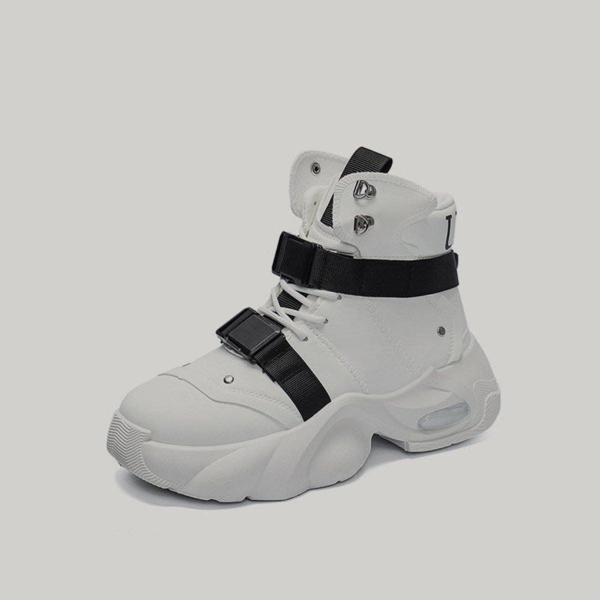 High-Top Platform Buckle Strap Sneaker Boots WN23491