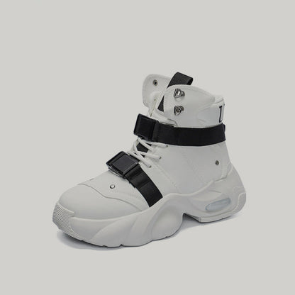 High-Top Platform Buckle Strap Sneaker Boots WN23491