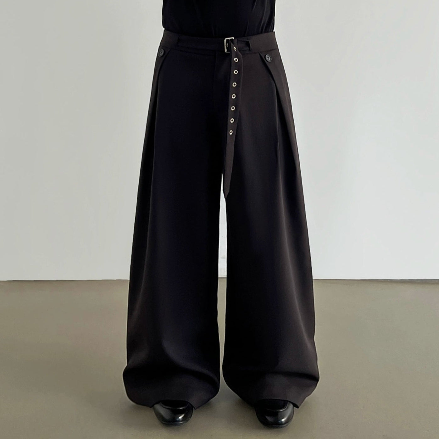 Pleats Linen Wide Leg Trousers WN21438