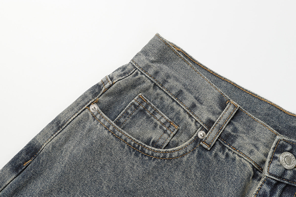 Panel Design Wide Leg Denim Jeans WN25497