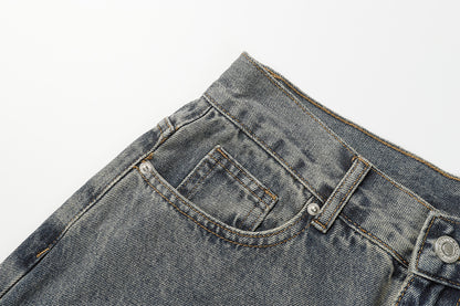 Panel Design Wide Leg Denim Jeans WN25497