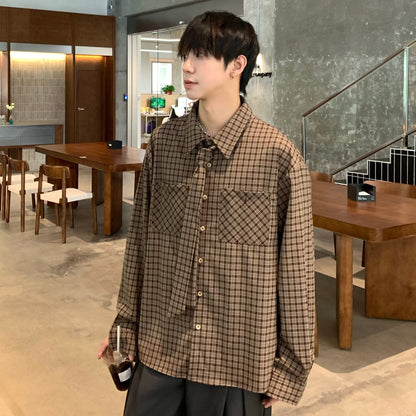 Detachable Tie Plaid Long Sleeve Shirt WN25374