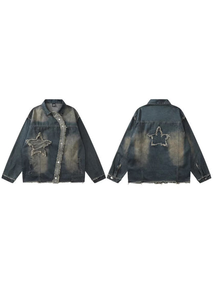 Washed Star Embroidery Denim Jacket WN28078