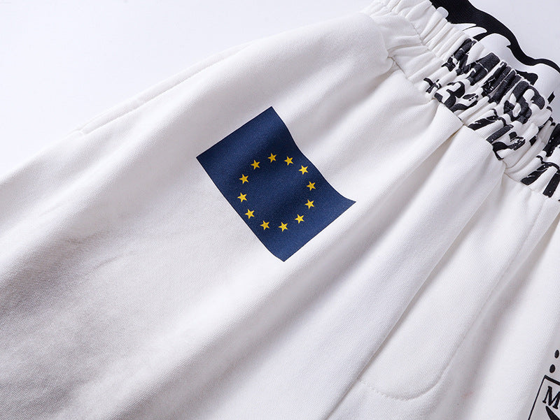 Dirty Washed Logo Print Zipper Hoodie & Dirty Washed Sweatpants Setup WN25540