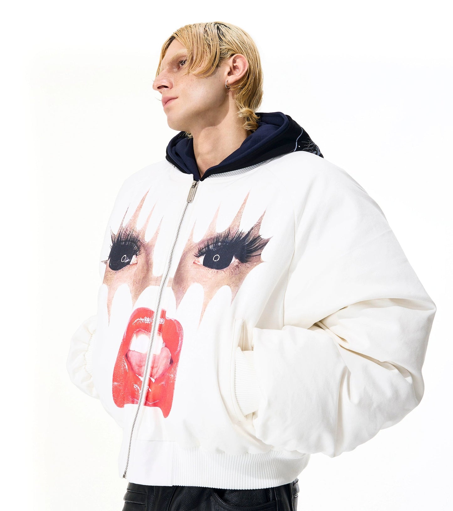 Lip Print Thick Puffer Jacket WN21844