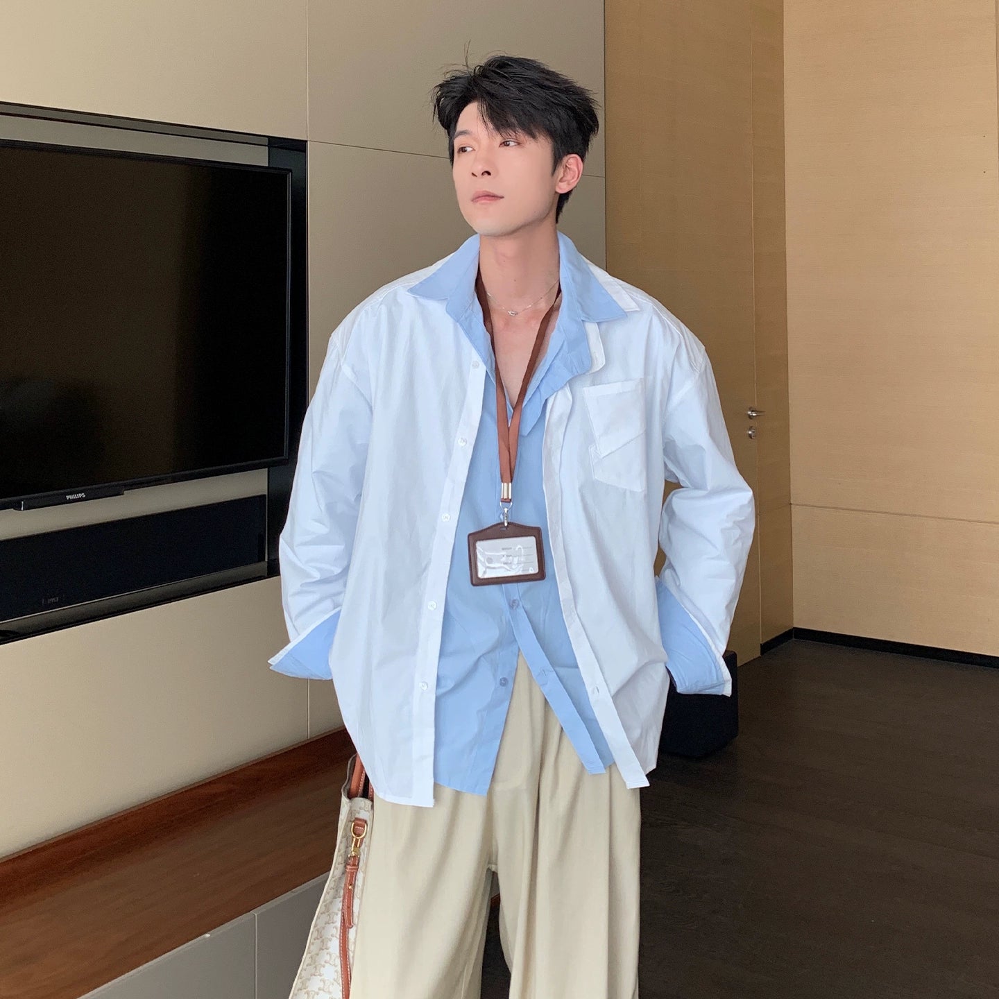 Minimalist Cotton Long Sleeve Shirt WN20478