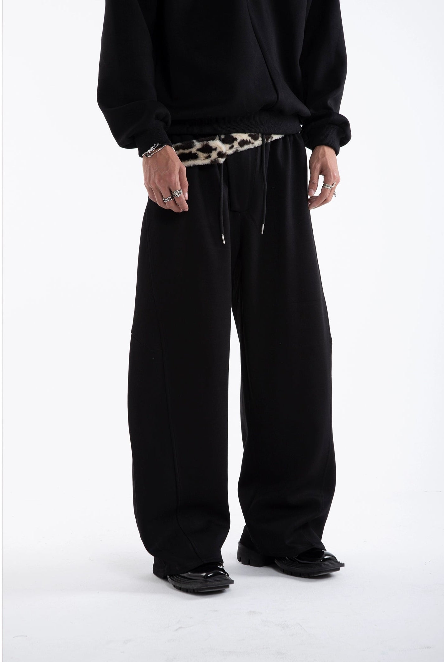 Multi-Button Zipper Hoodie & Wide Leg Sweatpants Setup WN20645