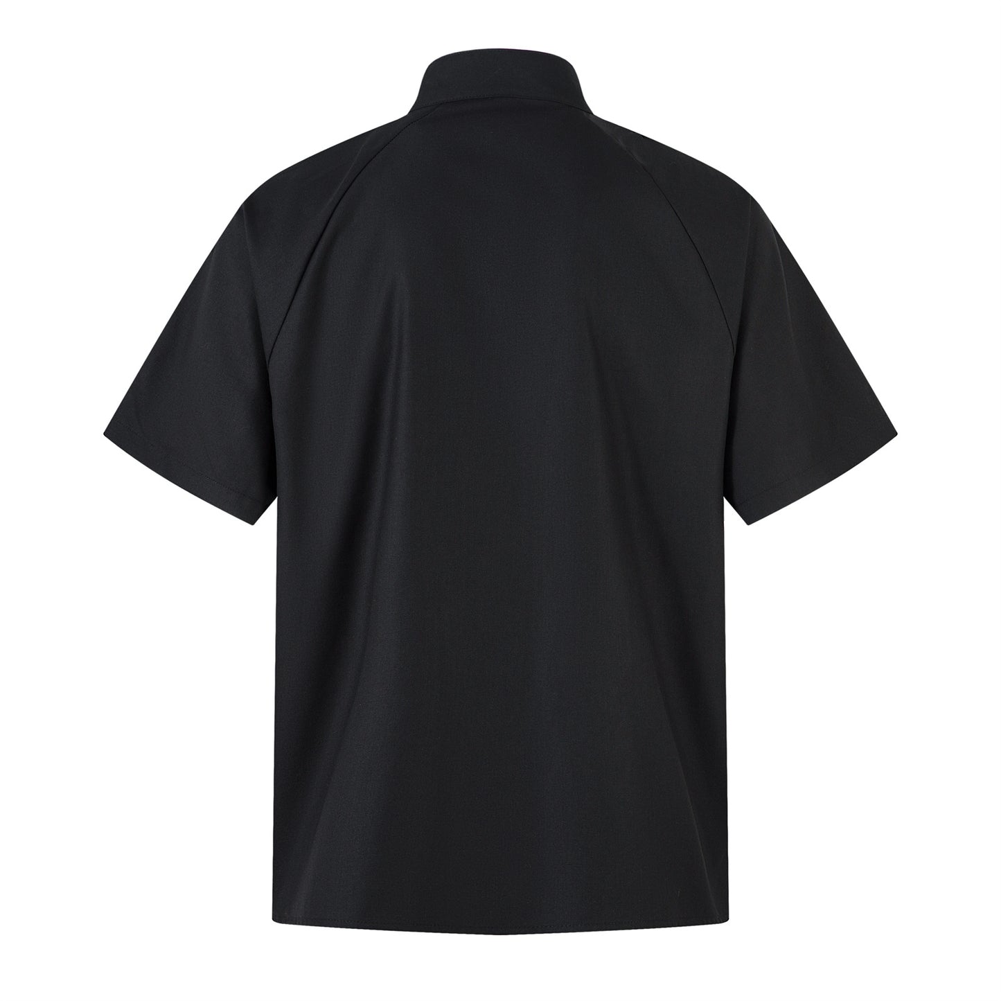 Stand Neck Zipper Structured Short Sleeve Shirt Jacket WN26873