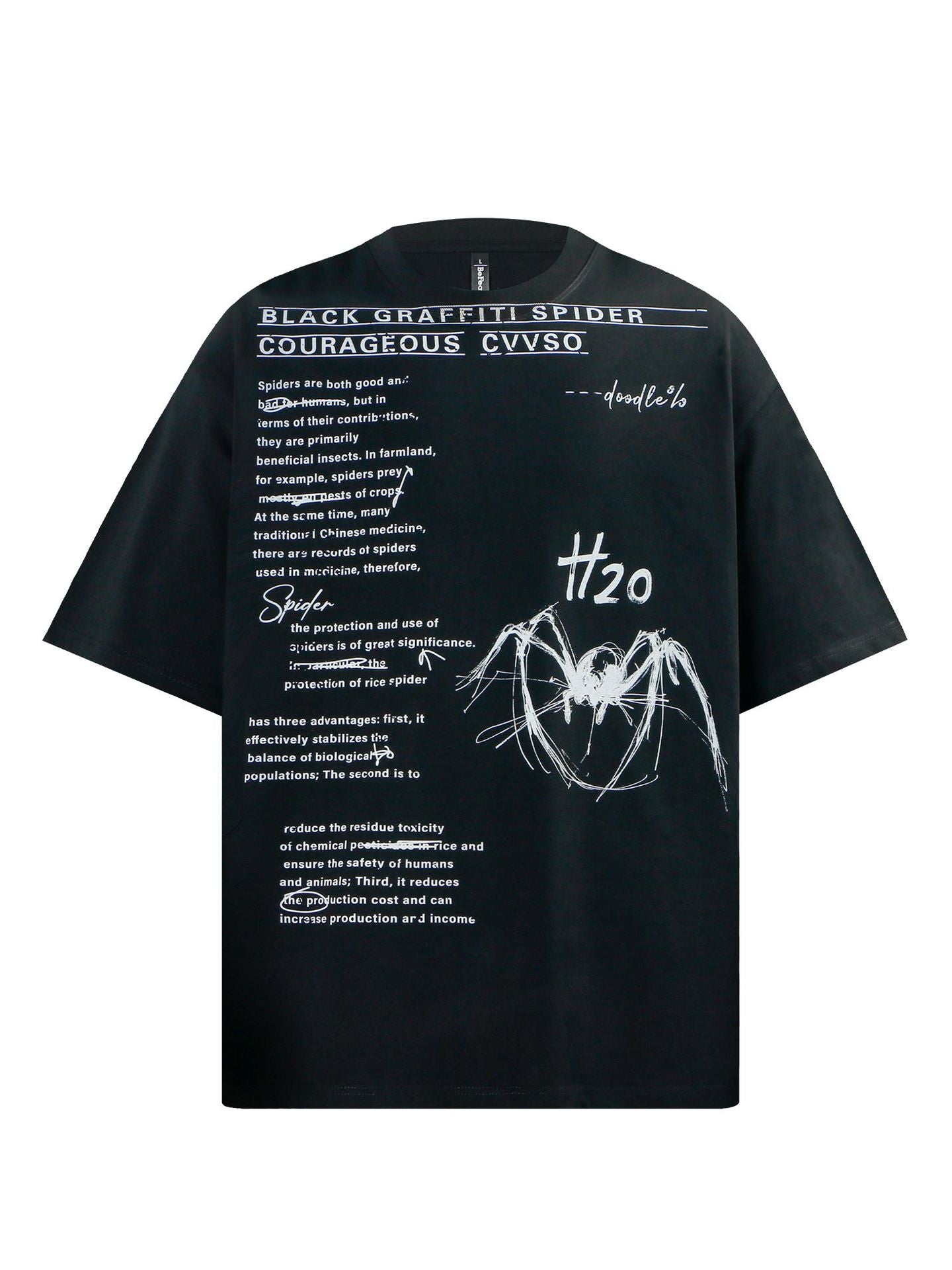 Letter Spider Print Oversize Short Sleeve T-Shirt WN26406