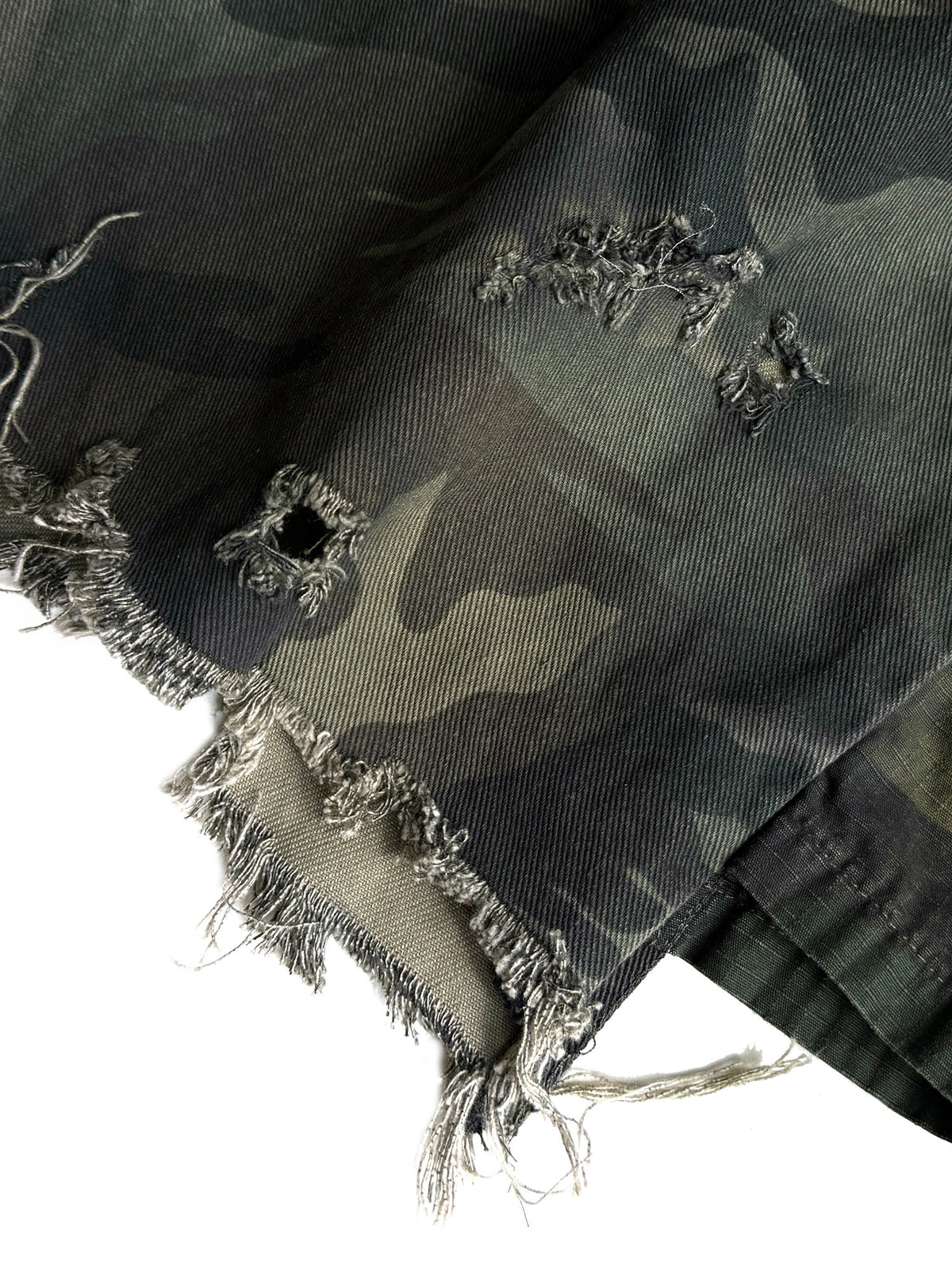 Camouflage Patchwork Damage Half Pants WN27069
