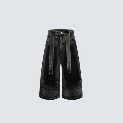 Denim Workwear Wide Leg Half Pants WN27941