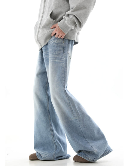 Washed Wide-Leg Straight Denim Jeans WN10333