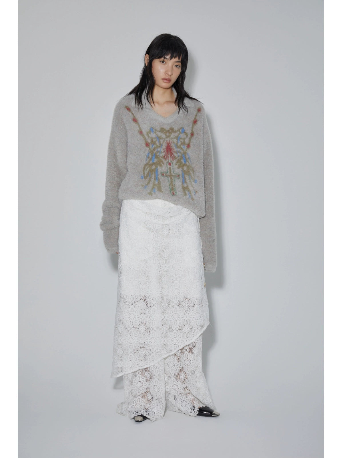 Fake Mink Oversize Knit Sweater & Vest WN18982