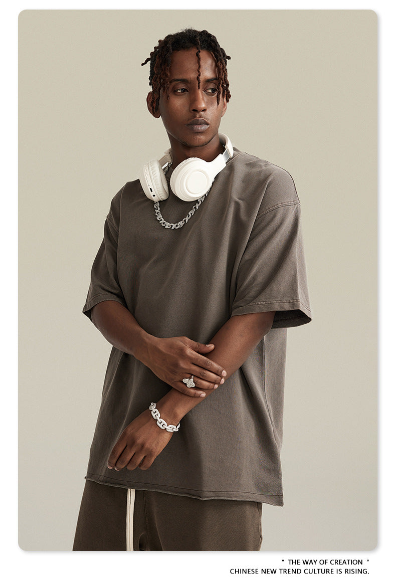 Water Washed Heavyweight Oversize Short Sleeve T-Shirt WN6077