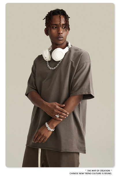 Water Washed Heavyweight Oversize Short Sleeve T-Shirt WN6077
