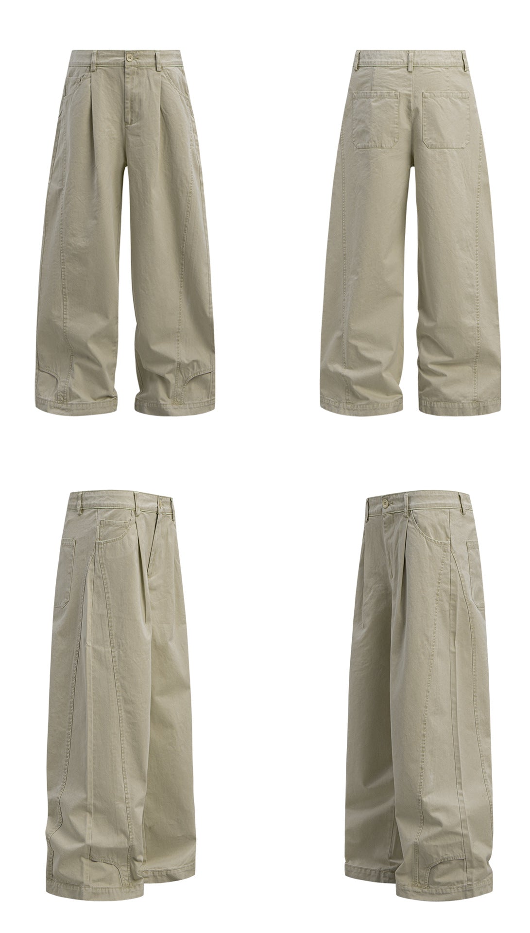 Washed Panel Wide Leg Pants WN26253