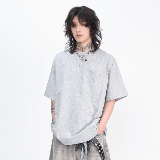 Oversize Pocket Detail Short Sleeve T-Shirt WN24442