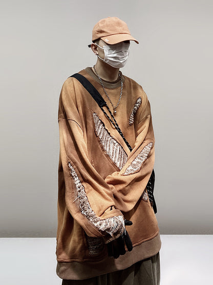 Damage Cutout Oversize Long Sleeve T-Shirt WN24028