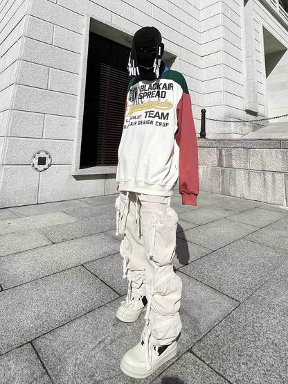 Drawstring Multi-Pocket Tapered Cargo Pants WN24223