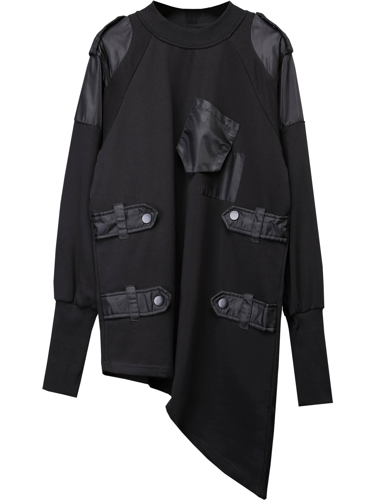 Asymmetric Mix Patch Sweatshirt WN22342