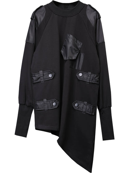 Asymmetric Mix Patch Sweatshirt WN22342