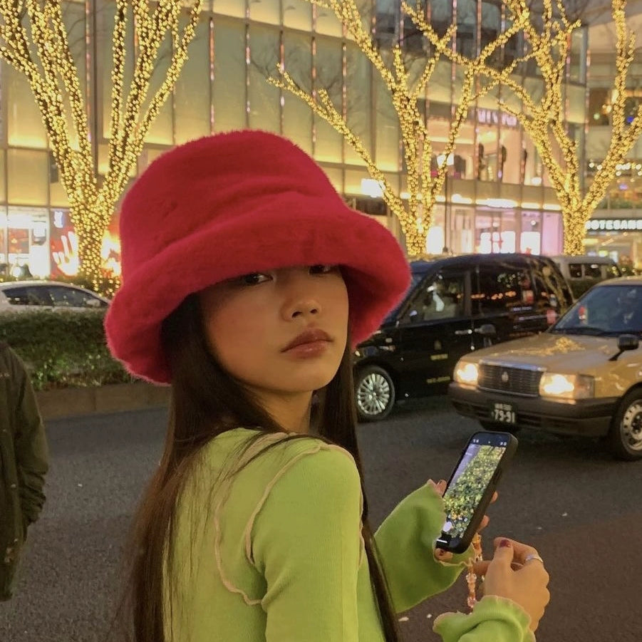 Fake Fur Bucket Hat WN21129