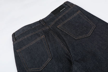 Washed Metal Buckle Wide Leg Denim Jeans WN26169