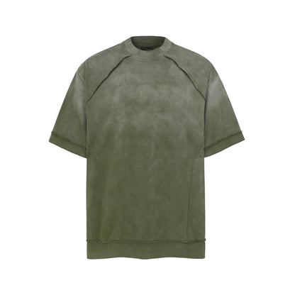 Washed Damage Raw Edge Short Sleeve T-Shirt WN23056