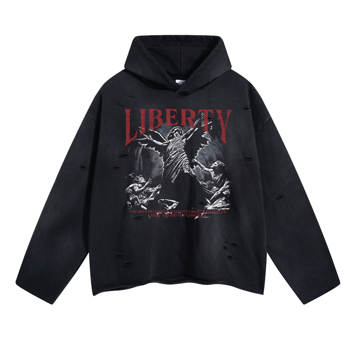 Washed Spray Print Pullover Hoodie WN9987