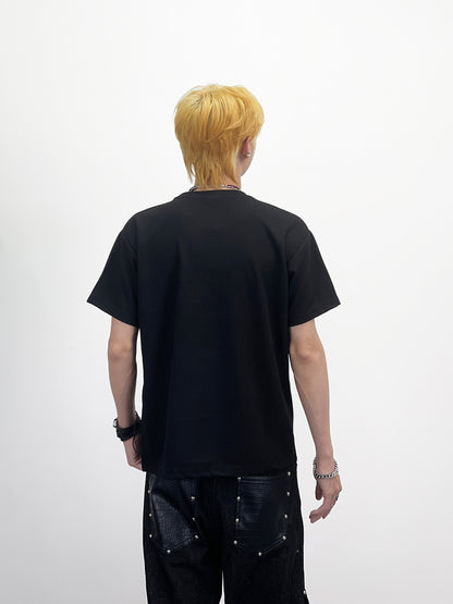 Rock Band Portrait Print Heavyweight Short Sleeve T-Shirt WN24250