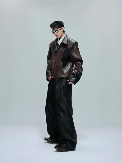 Crocodile-Pattern PU Leather Short Jacket WN21686