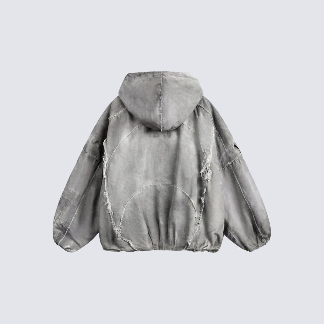 Washed Graphic Pocket Detail Hooded Jacket WN27967