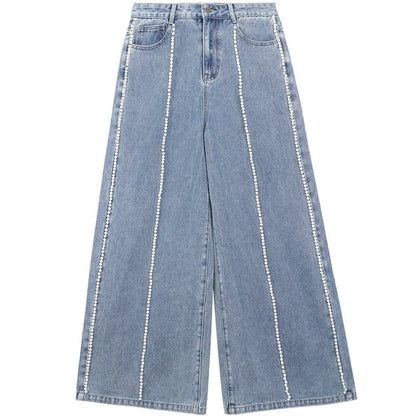 Pearl Design Wide Leg Denim Jeans WN6930