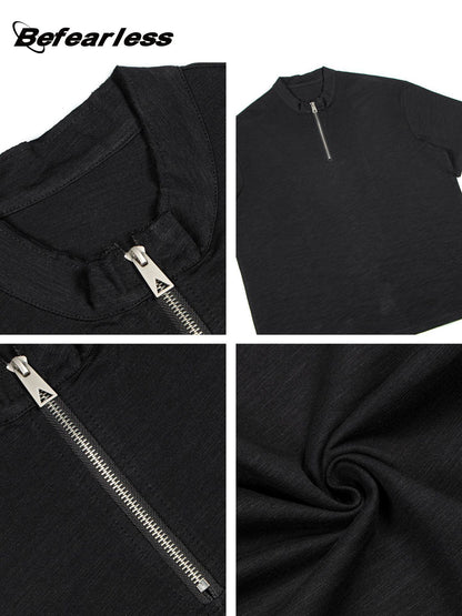 Half Zipper Short Sleeve T-Shirt WN26289