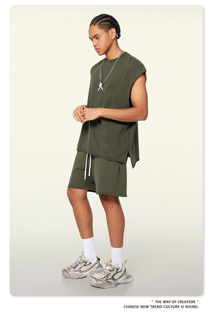 Washed Oversize Sleeveless T-Shirt WN6069