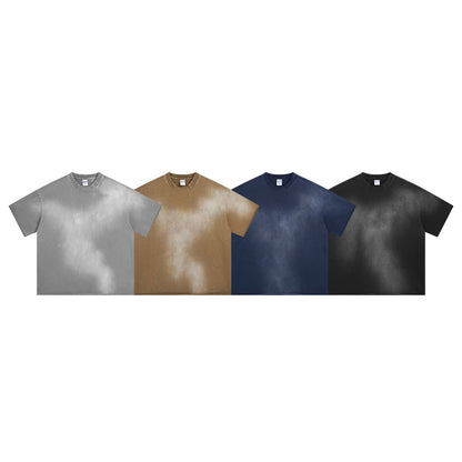 Spray Dye Raw Edge Damage Washed Short Sleeve T-Shirt WN16265
