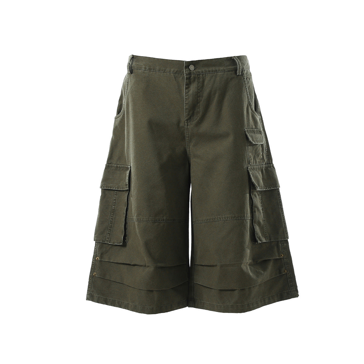 Washed Multi Pocket Cargo Half Pants WN25734