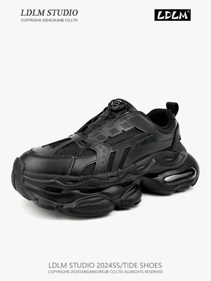 Rotary Button Mesh 7CM Thick Sole Air Cushion Sporty Sneakers WN21243