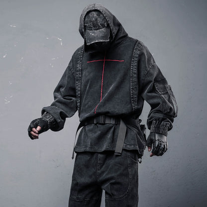 Damage Wash Deconstruct Denim Hoodie WN22429