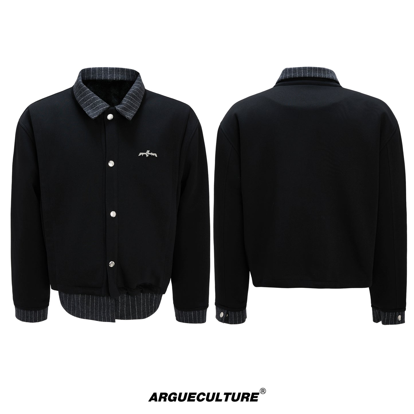 Fake Layered Stripe Jacket WN22600