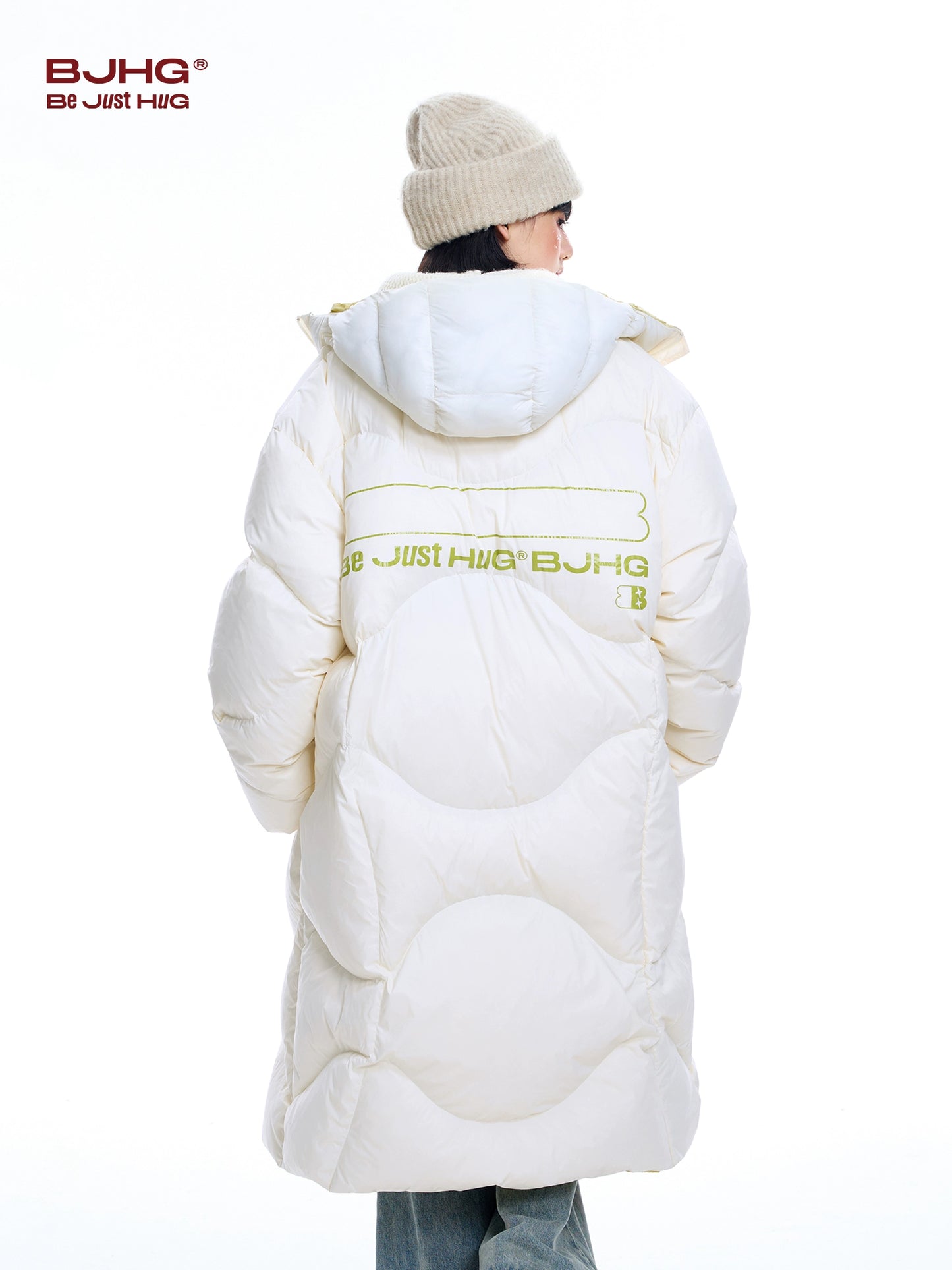 Loose Fit White Duck Down Long Coat WN9812