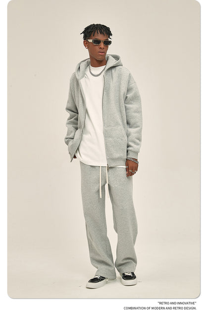 Oversize Heavyweight Zipper Hoodie & Heavyweight Sweatpants Setup WN6640-K