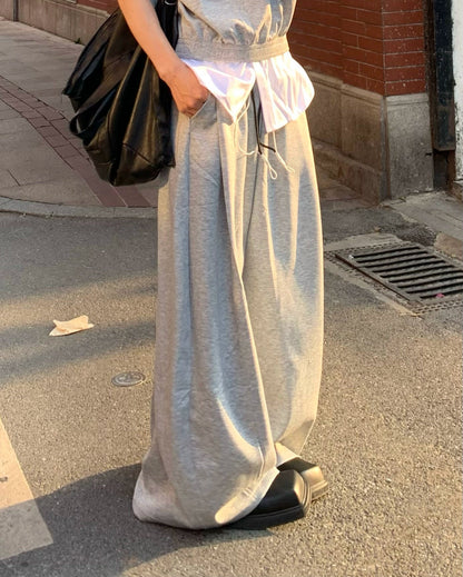 Drawstring Short Sleeve Polo shirt & Straight Leg Pants Setup WN19876