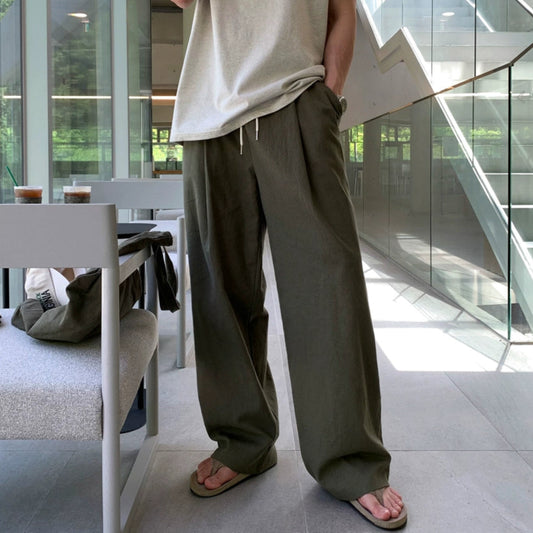 Draped Simple Straight Wide Leg Pants WN20257